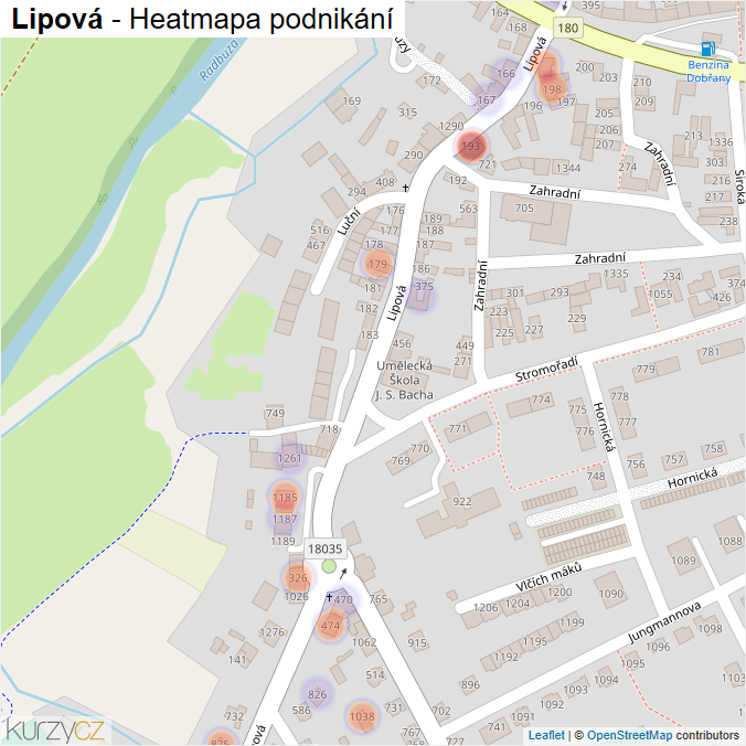 Mapa Lipová - Firmy v ulici.