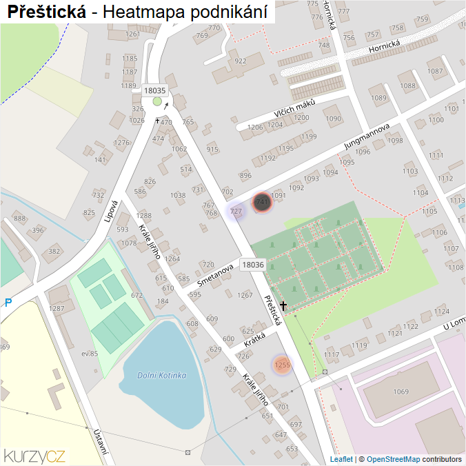 Mapa Přeštická - Firmy v ulici.