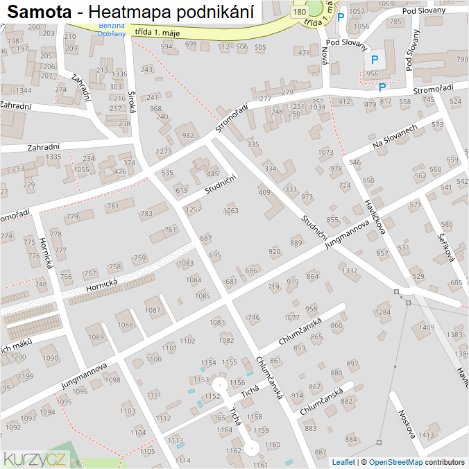 Mapa Samota - Firmy v ulici.