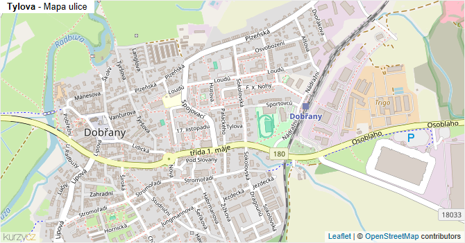 Tylova - mapa ulice