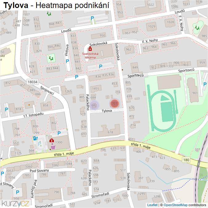 Mapa Tylova - Firmy v ulici.