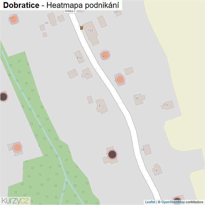 Mapa Dobratice - Firmy v obci.