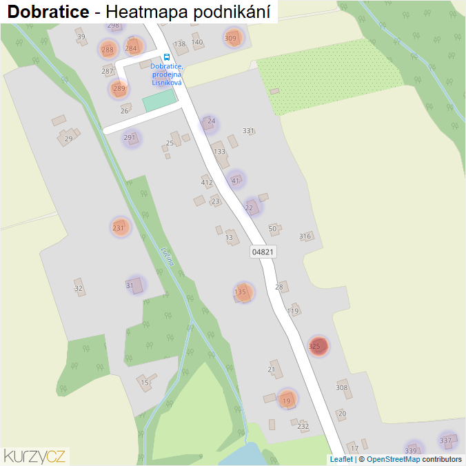 Mapa Dobratice - Firmy v části obce.