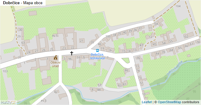 Dobrčice - mapa obce