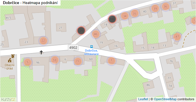 Dobrčice - mapa podnikání