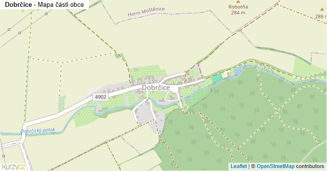 Dobrčice - mapa části obce