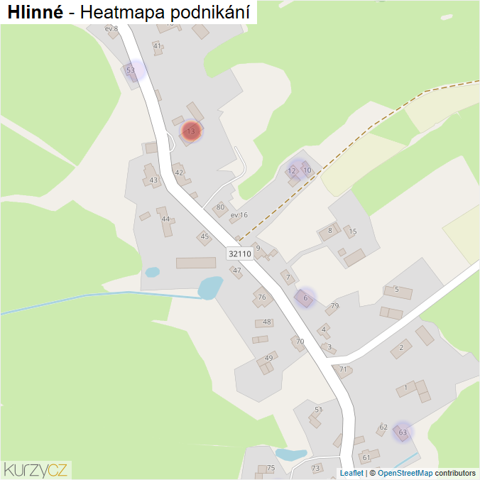 Mapa Hlinné - Firmy v části obce.