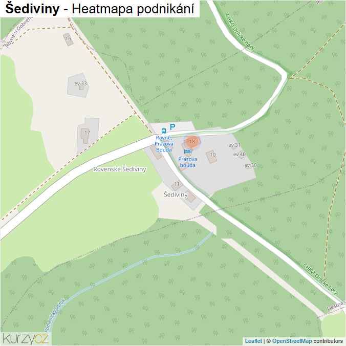 Mapa Šediviny - Firmy v části obce.
