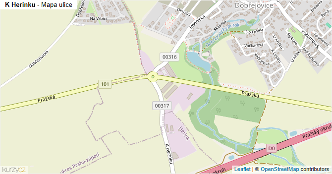 K Herinku - mapa ulice