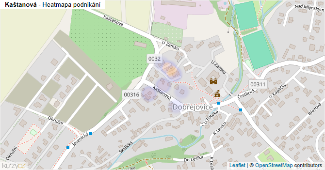 Kaštanová - mapa podnikání