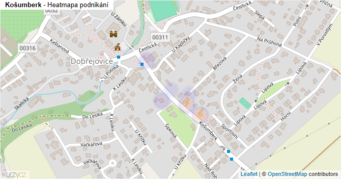 Košumberk - mapa podnikání