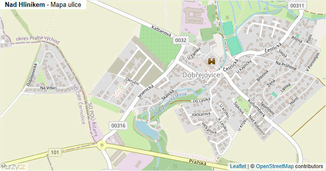 Nad Hliníkem - mapa ulice