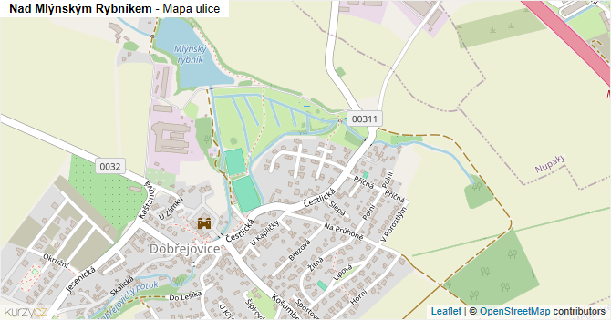 Nad Mlýnským Rybníkem - mapa ulice