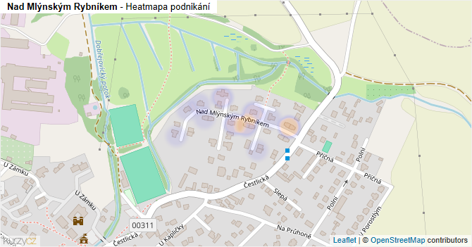 Nad Mlýnským Rybníkem - mapa podnikání