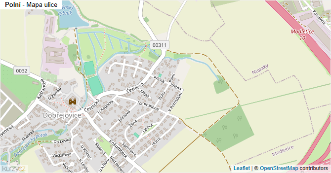 Polní - mapa ulice