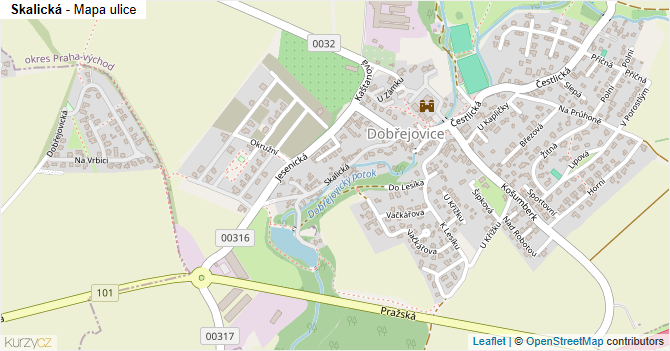 Skalická - mapa ulice