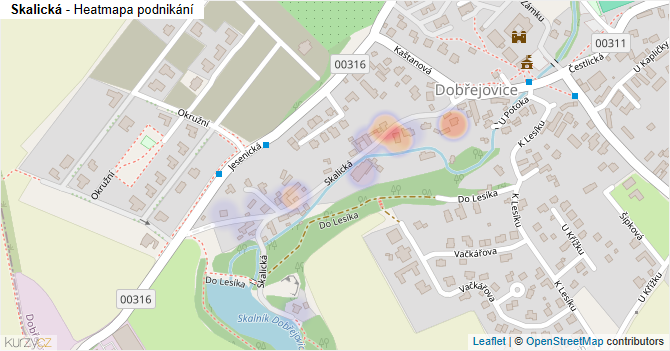 Skalická - mapa podnikání