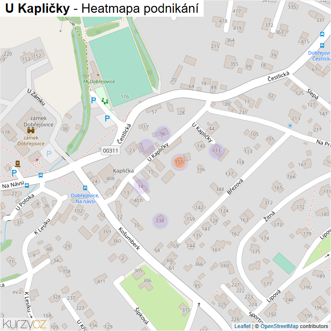 Mapa U Kapličky - Firmy v ulici.