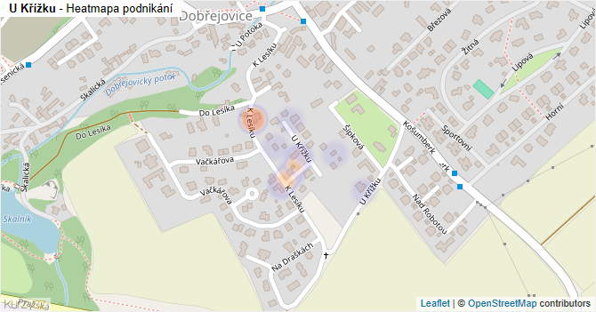 U Křížku - mapa podnikání