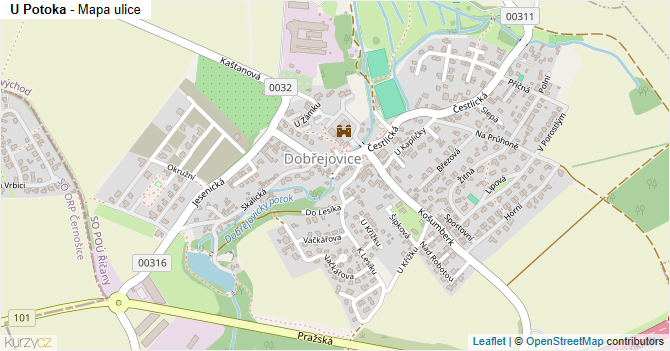 U Potoka - mapa ulice