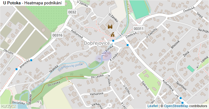 U Potoka - mapa podnikání