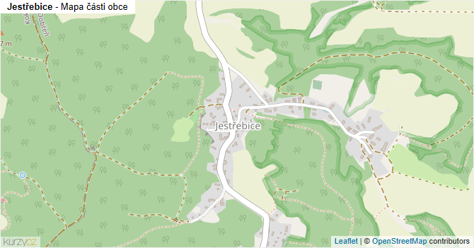 Jestřebice - mapa části obce