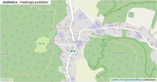 Jestřebice - mapa podnikání