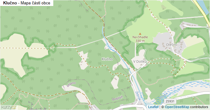 Klučno - mapa části obce