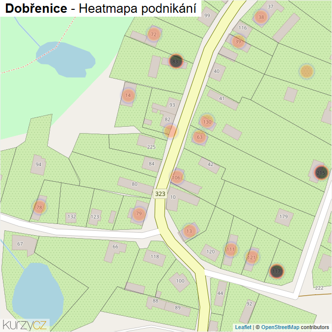 Mapa Dobřenice - Firmy v obci.
