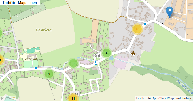 Dobříč - mapa firem