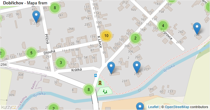 Dobřichov - mapa firem