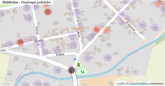 Dobřichov - mapa podnikání