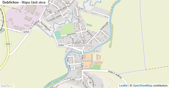 Dobřichov - mapa části obce
