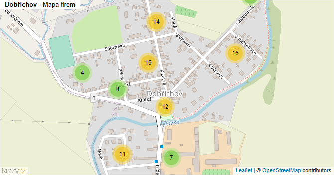 Dobřichov - mapa firem