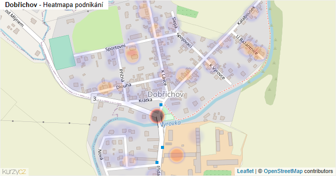 Dobřichov - mapa podnikání