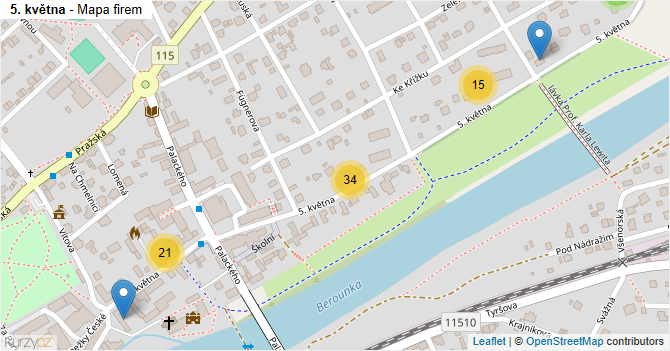 5. května - mapa firem