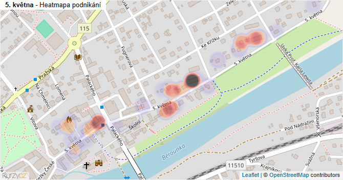 5. května - mapa podnikání