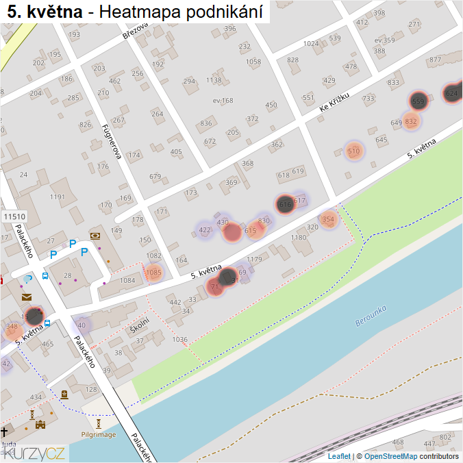 Mapa 5. května - Firmy v ulici.