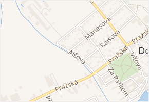 Alšova v obci Dobřichovice - mapa ulice