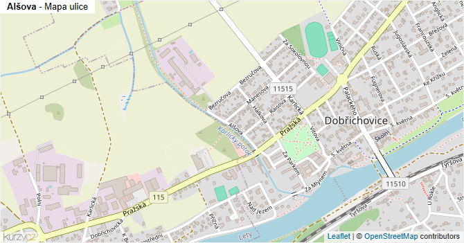 Alšova - mapa ulice