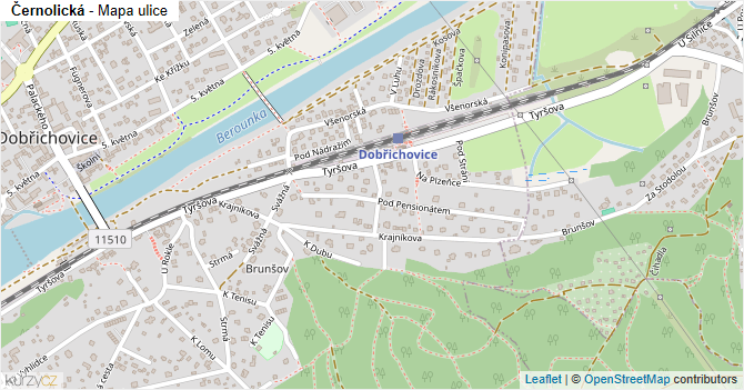 Černolická - mapa ulice