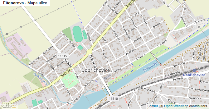 Fügnerova - mapa ulice