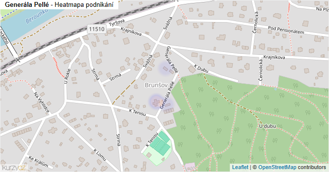 Generála Pellé - mapa podnikání