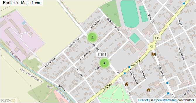 Karlická - mapa firem