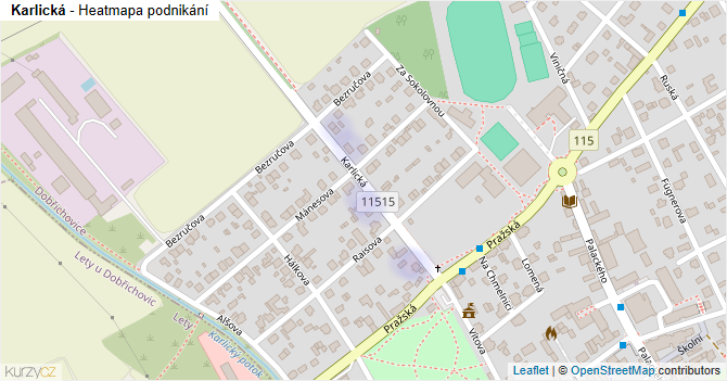Karlická - mapa podnikání