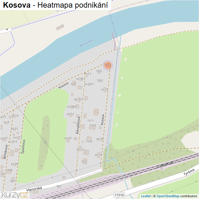 Mapa Kosova - Firmy v ulici.
