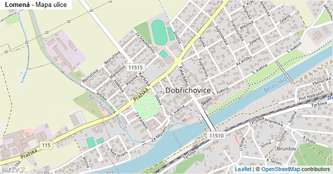 Lomená - mapa ulice