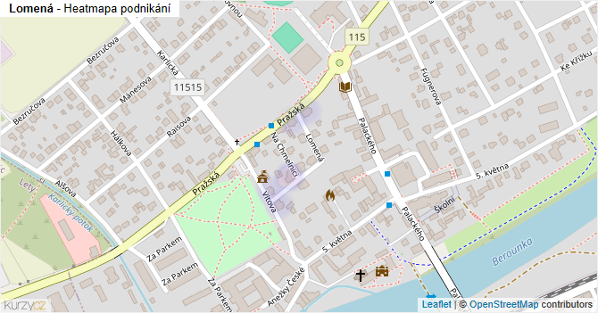 Lomená - mapa podnikání