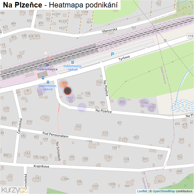 Mapa Na Plzeňce - Firmy v ulici.