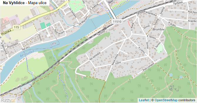 Na Vyhlídce - mapa ulice